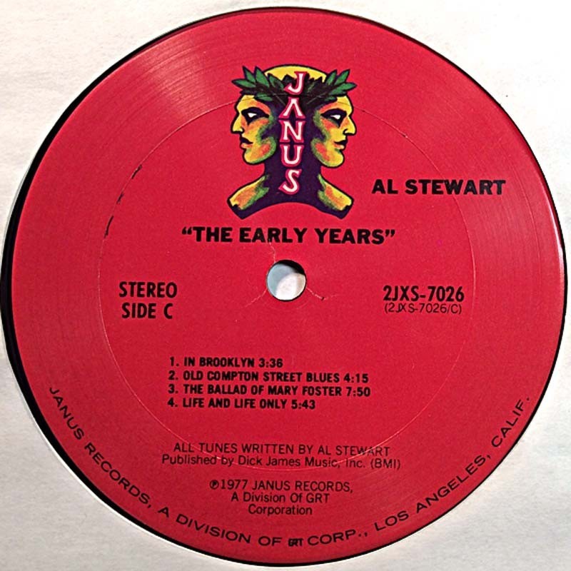 Stewart Al: The Early Years tuplasta side C ja side D  kansi Ei kuvakantta levy VG+ kanneton LP