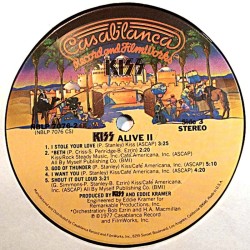 Kiss 1977 NBLP 7076-2 Alive II tuplasta side 3 ja side 4 LP ingen omslag
