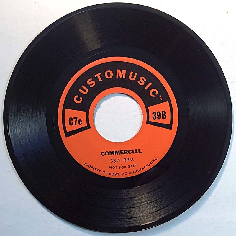 Customusic Background Music Records: Commercial  kansi Ei kuvakantta levy EX- käytetty vinyylisingle