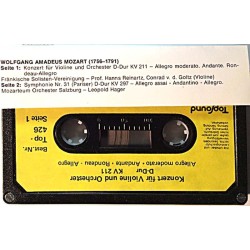 Mozart Wolfgang Amadeus 1970’s Top-426 Violinkonzer D-Dur c music cassette