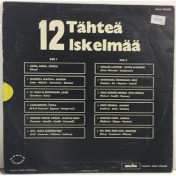 ERI ESITTÄJIÄ :  12 TÄHTEÄ - 12 ISKELMÄÄ  1971 SF 70L MUSICA  kansi  VG- levy  VG+