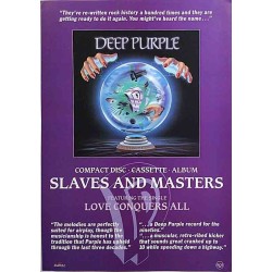 Deep Purple: Slaves and masters 1991  A4 tuote-esite + 1991 European tour dates Painotuote