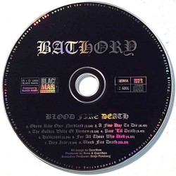 Bathory: BLOOD FIRE DEATH  kansi Ei kuvakantta levy EX kanneton CD
