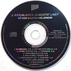 Karjalainen J: Yö Kun Saapuu Helsinkiin  kansi Ei kuvakantta levy EX kanneton CD