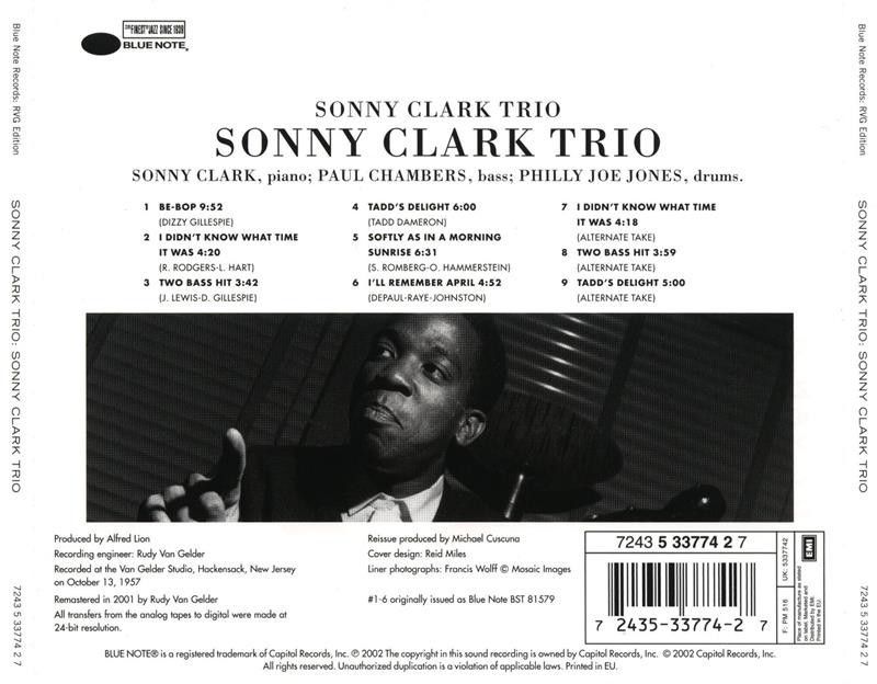 CLARK SONNY TRIO SONNY CLARK TRIO REMAST. CD