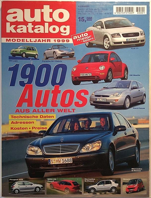 Auto Katalog Modelljahr 1999 aikakauslehti autot