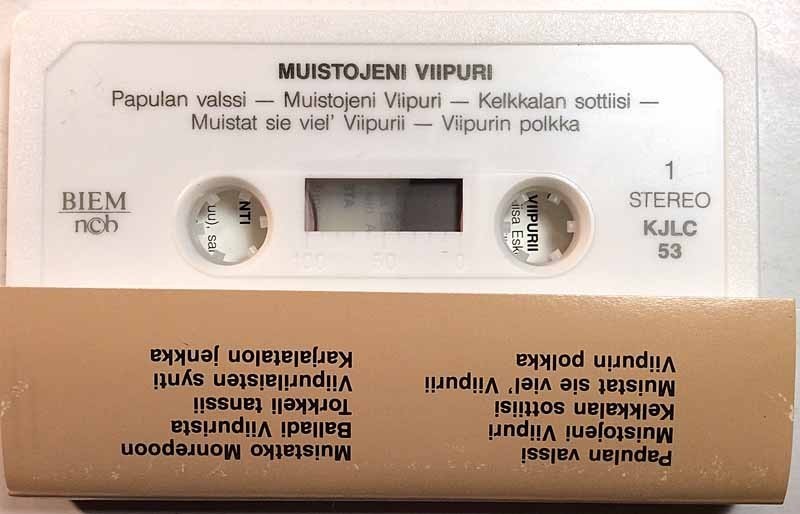 Vilho Vartiainen Auvo Nuotio Ym Muistojen Viipuri Kasetti vilho-vartiainen-auvo-nuotio-ym-muistojen-viipuri-kasetti